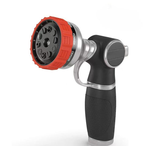 Niyopdg hose nozzle with solid metal construction shows durability and rust resistance.