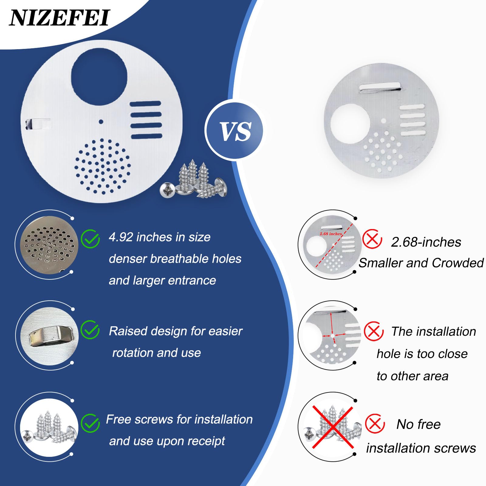 NIZEFEI entrance disc side installation for quick, secure mounting on your beehive