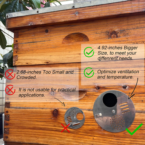NIZEFEI multipurpose hive entrance disc fits top-bar and wooden hives.