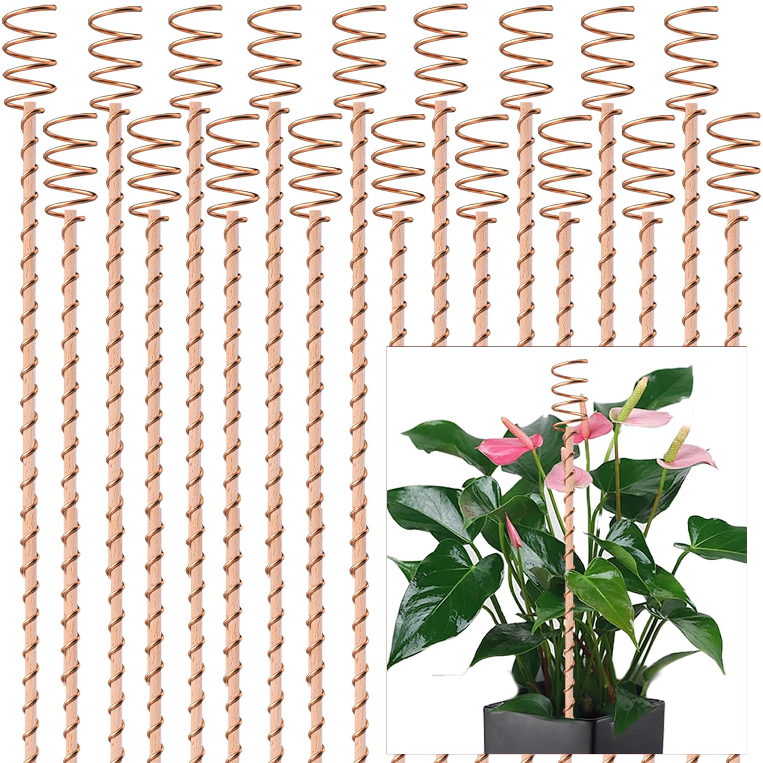 NizHome 18-pack electroculture stakes with a 12-inch copper antenna for enhanced garden vitality.