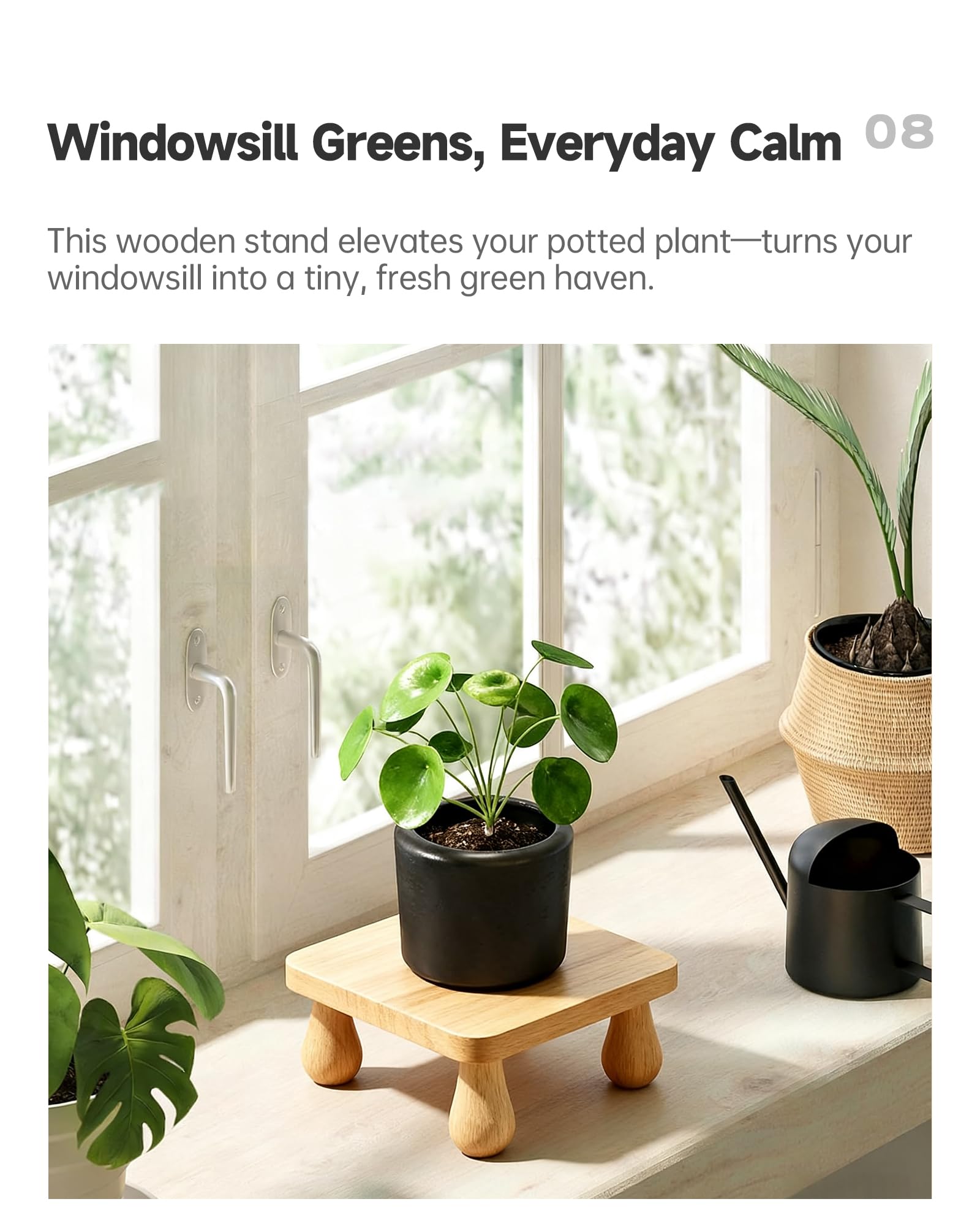 NKGIAG living room decor stand showcases greenery with natural warmth