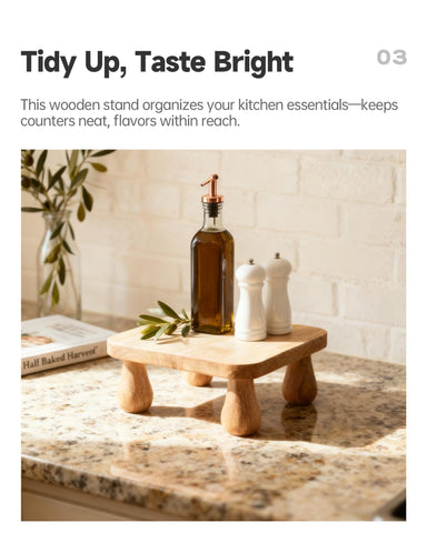 NKGIAG wooden mini side table adds compact surface in small spaces