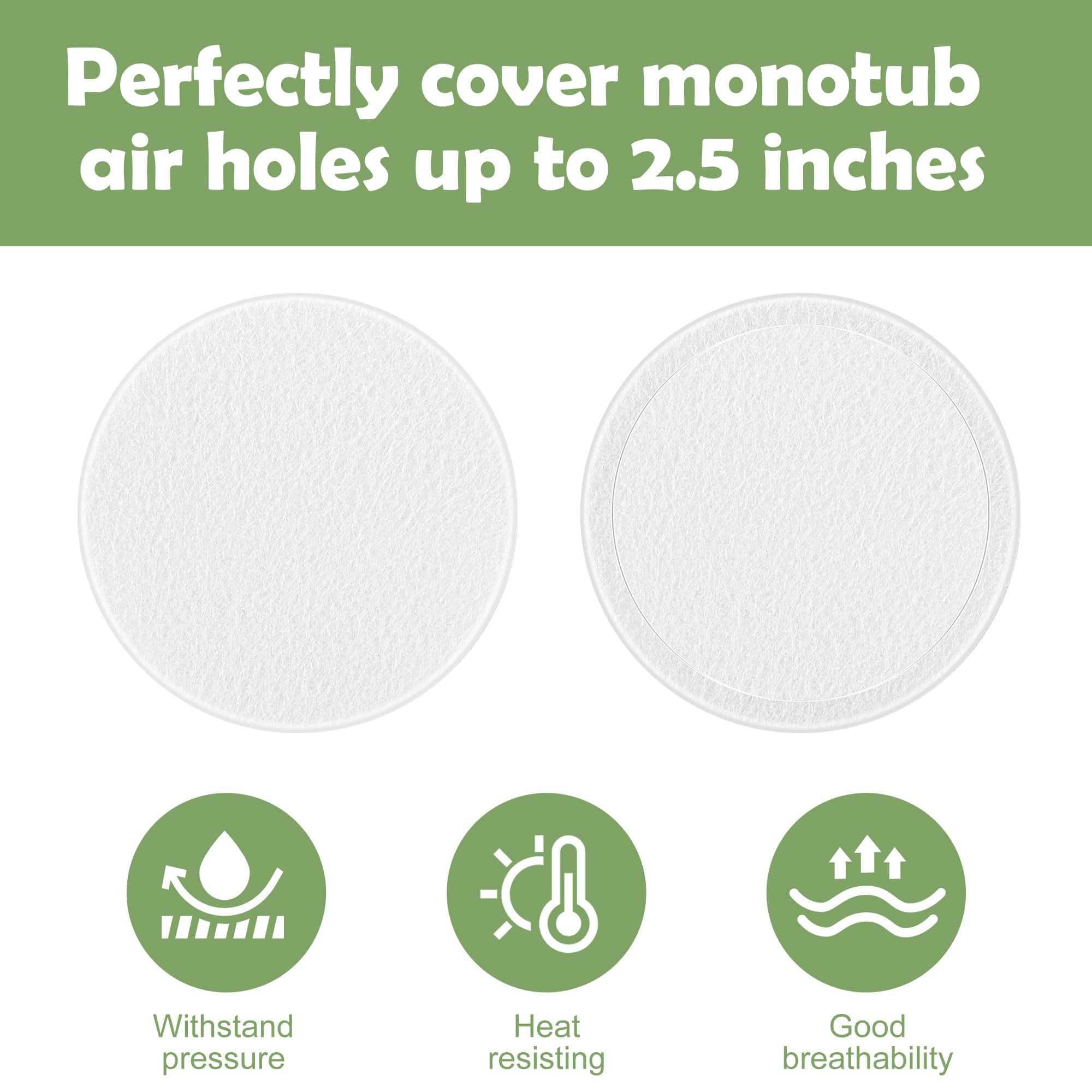 Nkiy Quen filter disk on monotub demonstrates 2mm thickness for humidity balance.