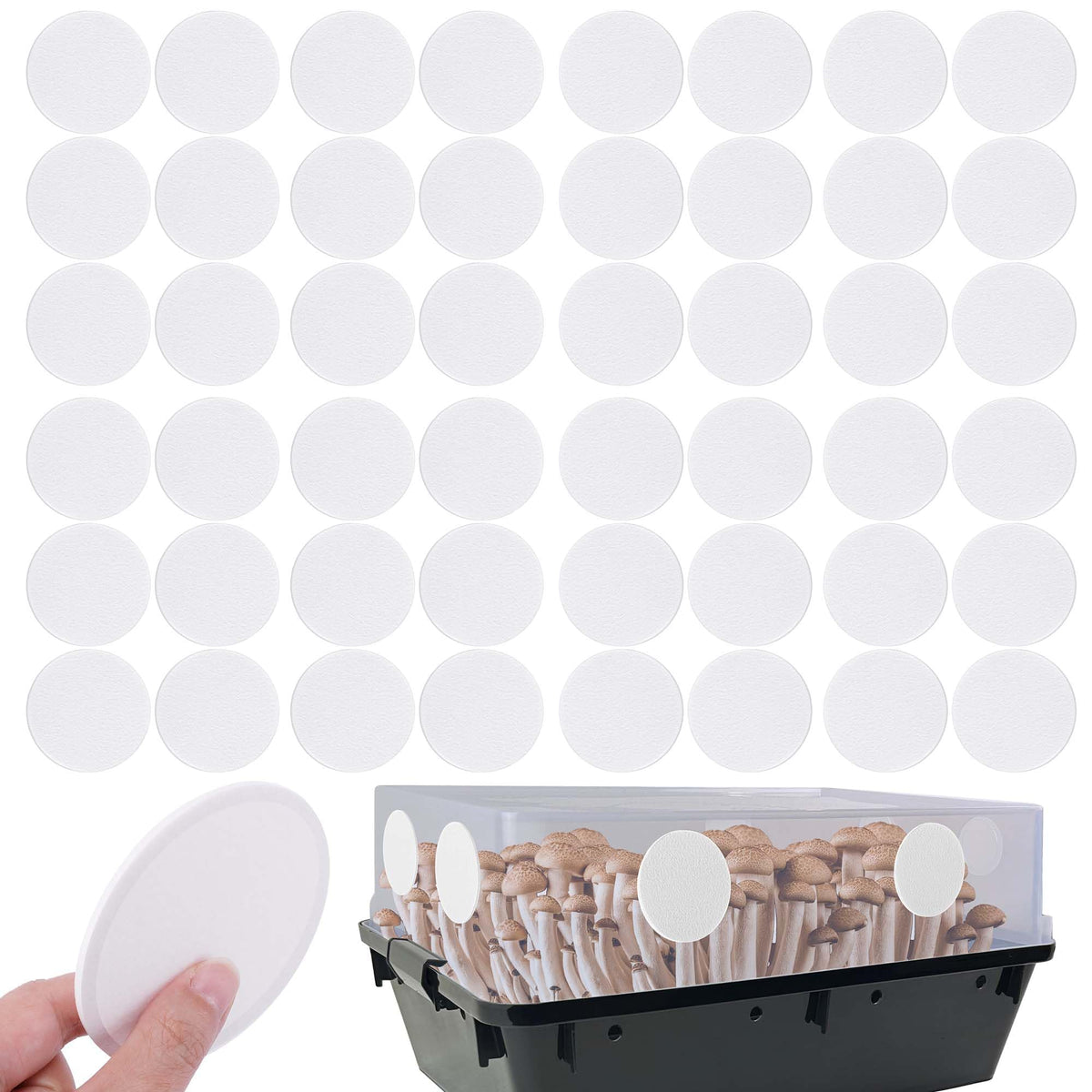 Nkiy Quen monotub adhesive filter disk covers a 2.5-inch hole for controlled airflow.