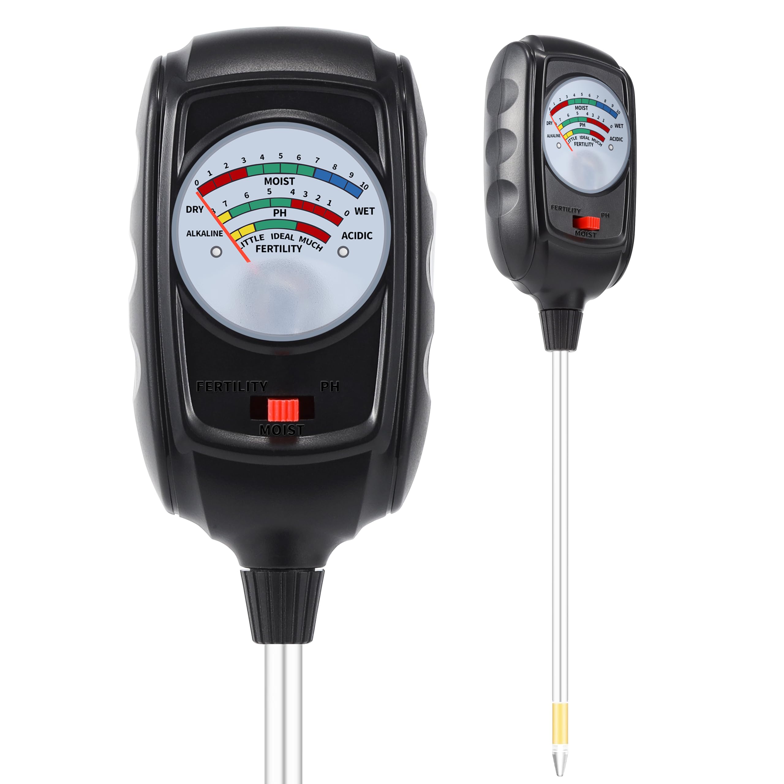 NKJIH 3-in-1 soil test kit front view with clear color readings for garden use.