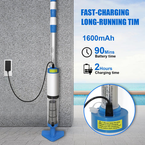 Nlapldy cordless vacuum charges in about two hours for extended use