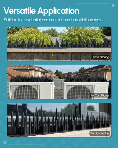 NMI Fence easy-installation bird spikes for quick setup.