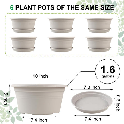 NNARRE 10-inch pots with trays offering tidy drainage management for outdoor gardens