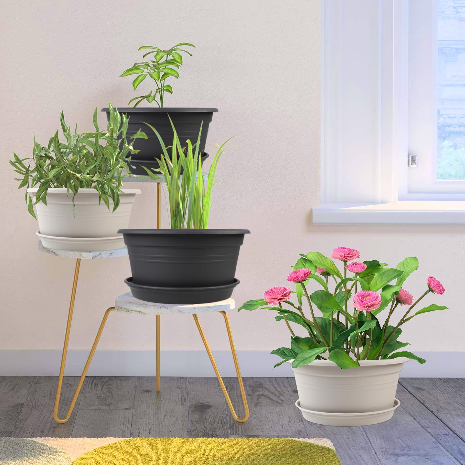 NNARRE outdoor indoor pots with rolled rims suitable for living rooms and porches