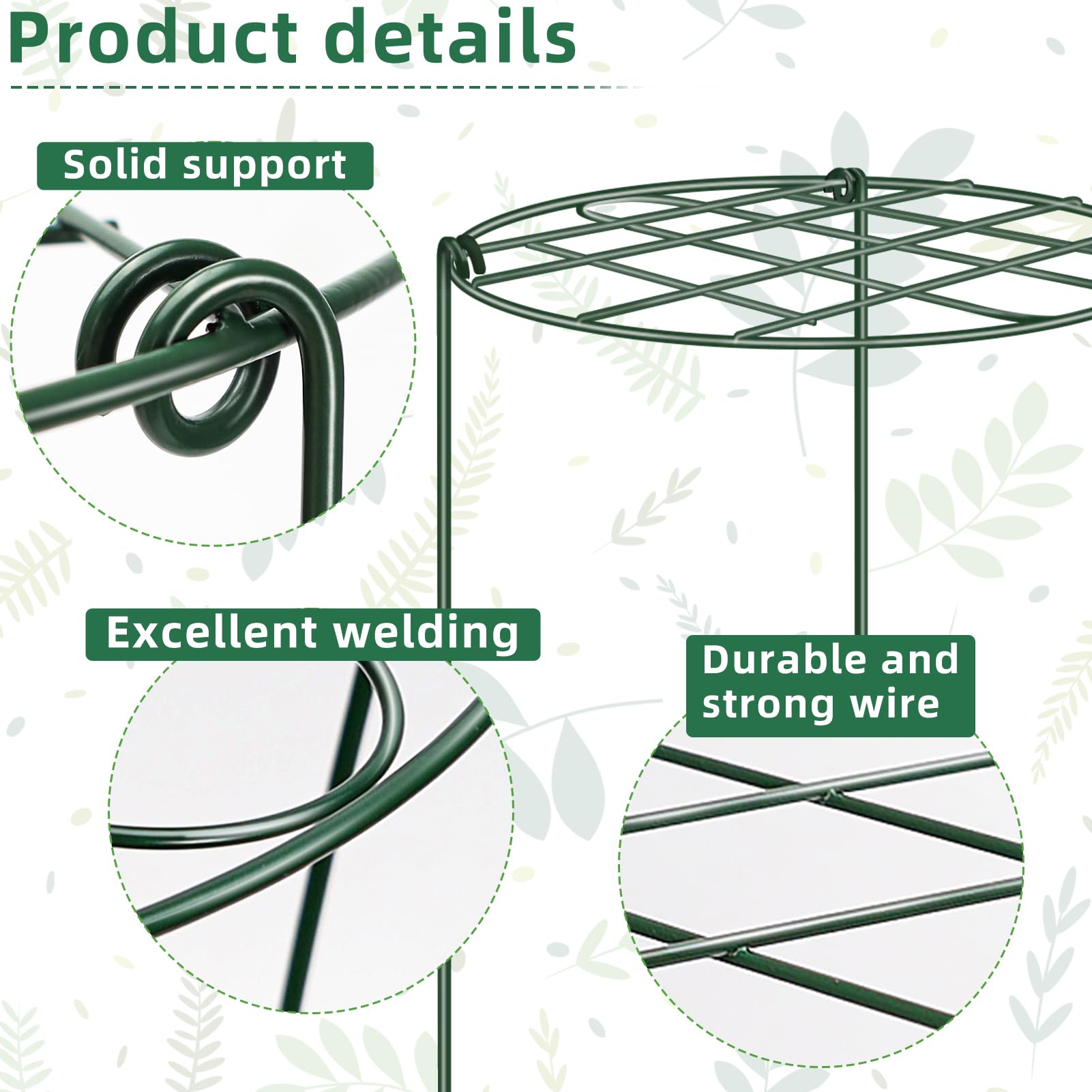 NNG 12 inch diameter and 16 inch height cage fits tomatoes and peonies