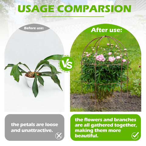 NNG 26-inch height supports tall perennials and climbing varieties.