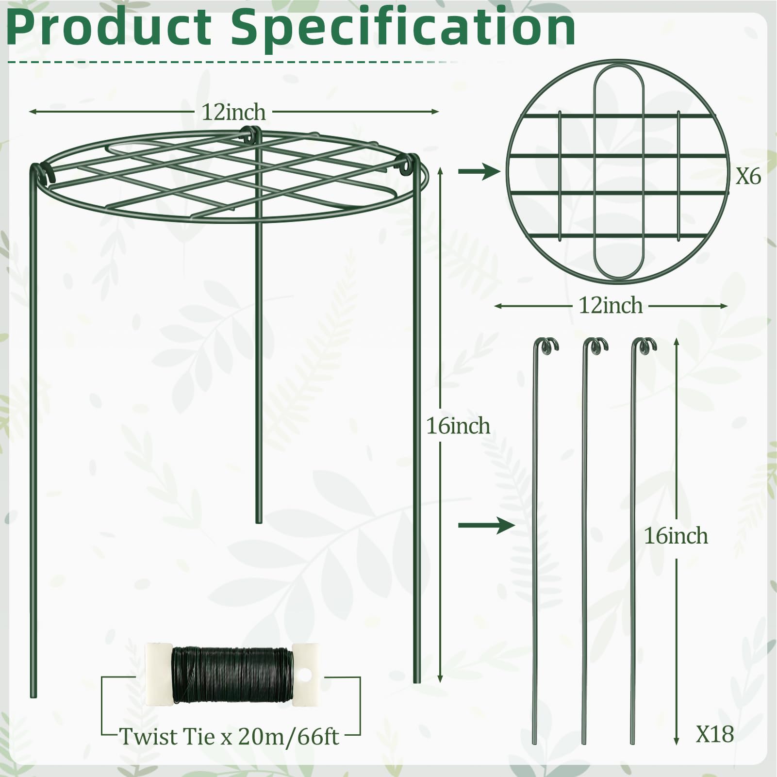 NNG 66 ft garden twist tie for secure adjustable stem tying