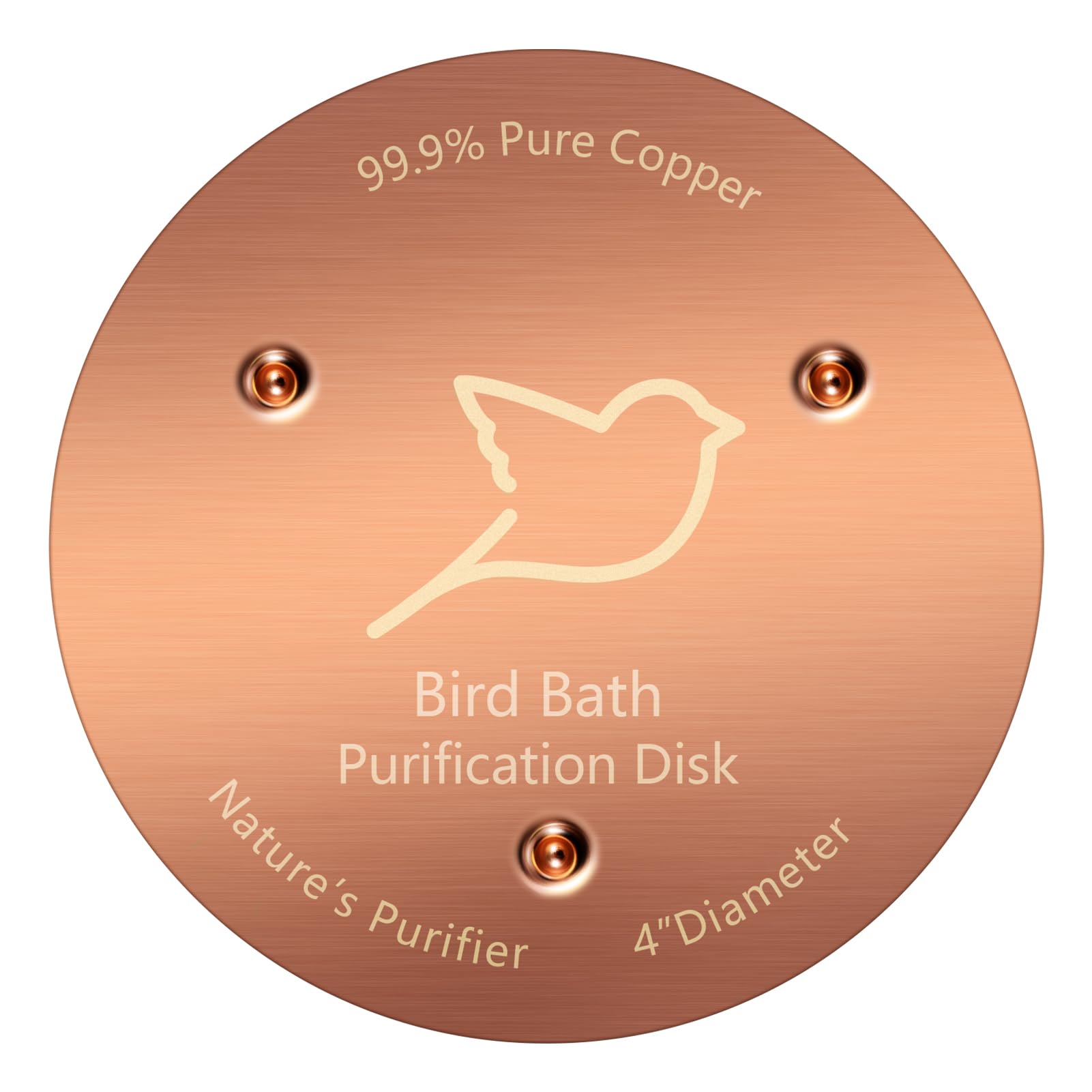 NNG birdbath copper disk, 0.6mm, purifies water for birds.