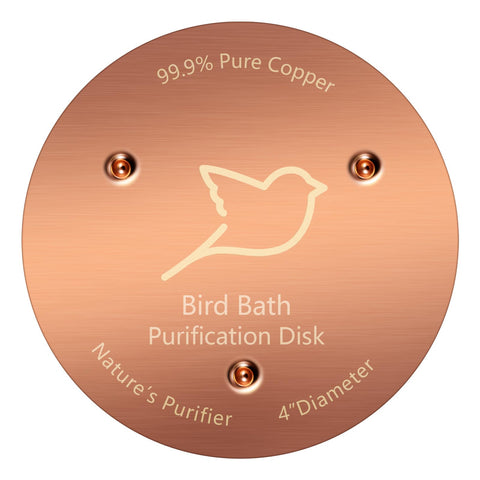 NNG birdbath copper disk, 0.6mm, purifies water for birds.