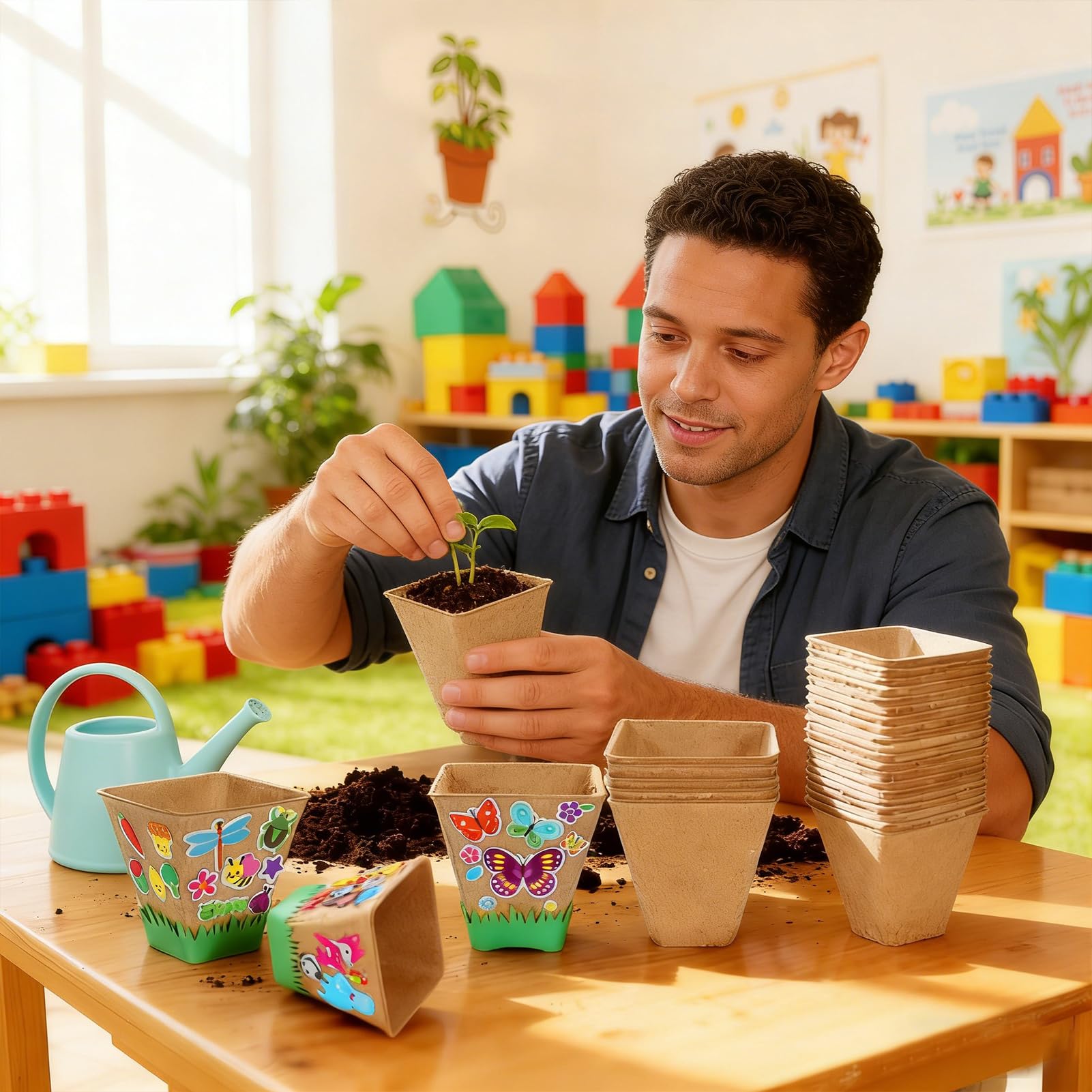 NNG craft-scene demonstrating DIY garden pot making for classrooms and families