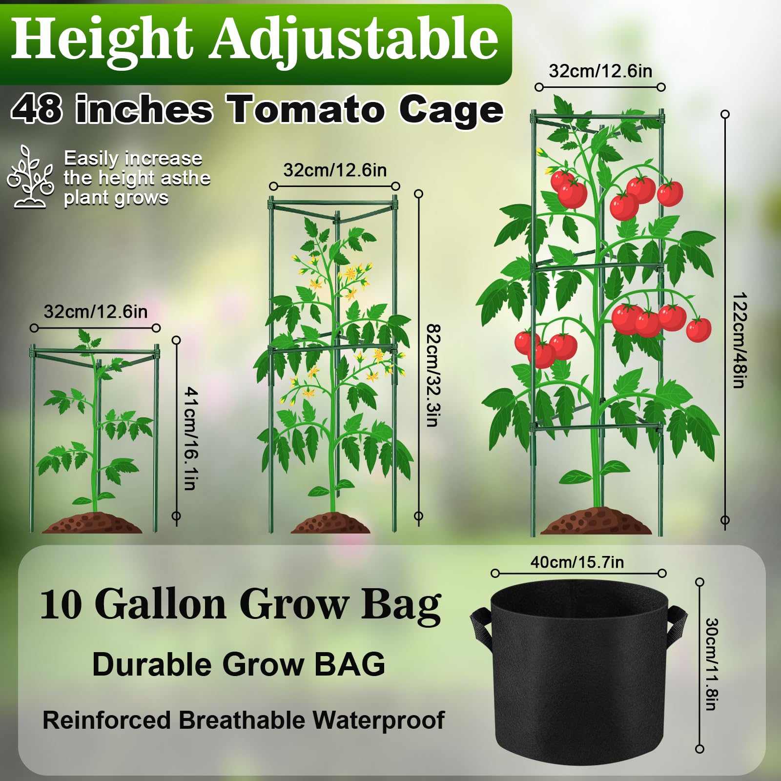 NNG 10-gallon grow bags provide breathable root zones for easy transplanting and better drainage.