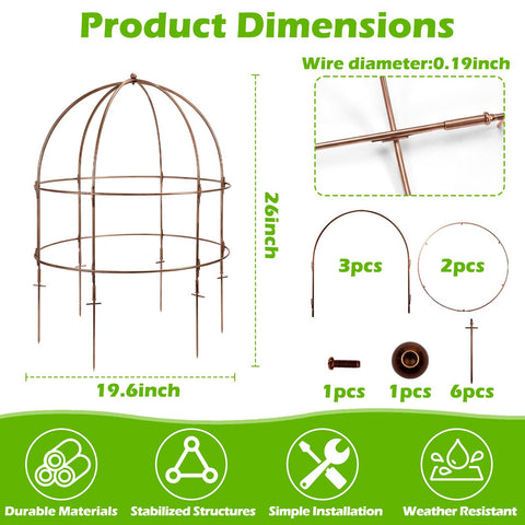 NNG grow-through support cage with dome top guiding stems upward.