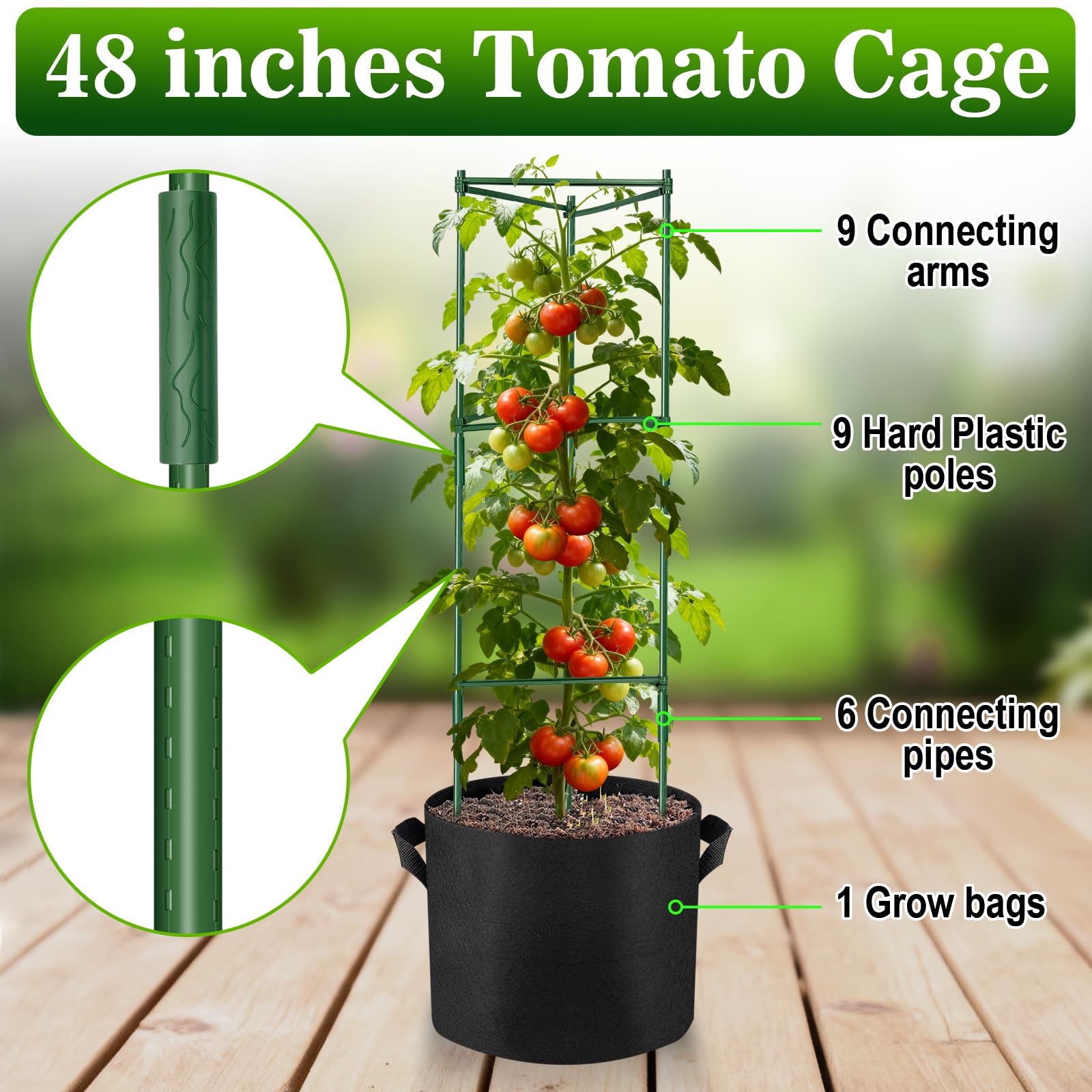NNG breathable grow bags move easily for repositioning during weather or space changes.