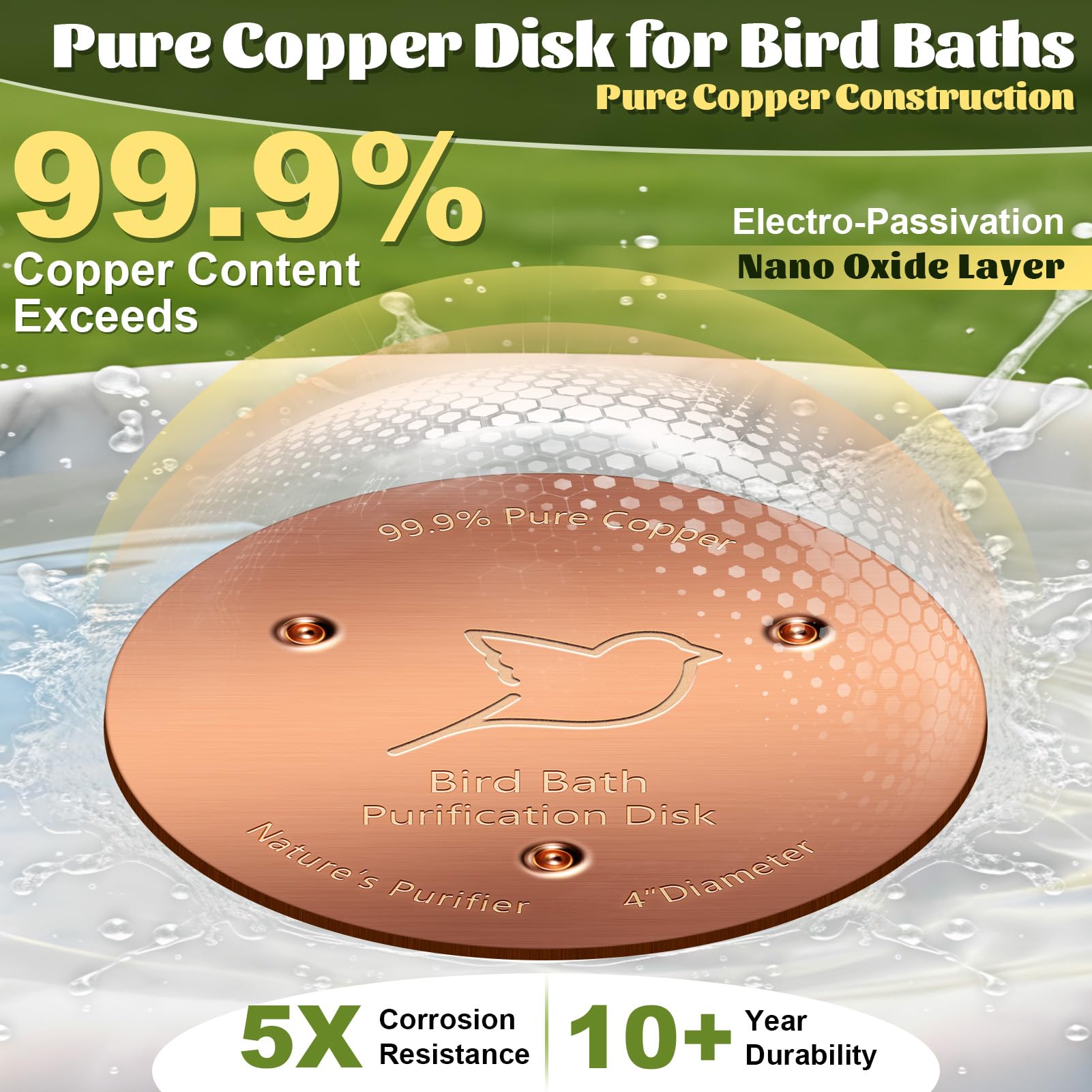 NNG passivated copper surface preserves water quality across weather