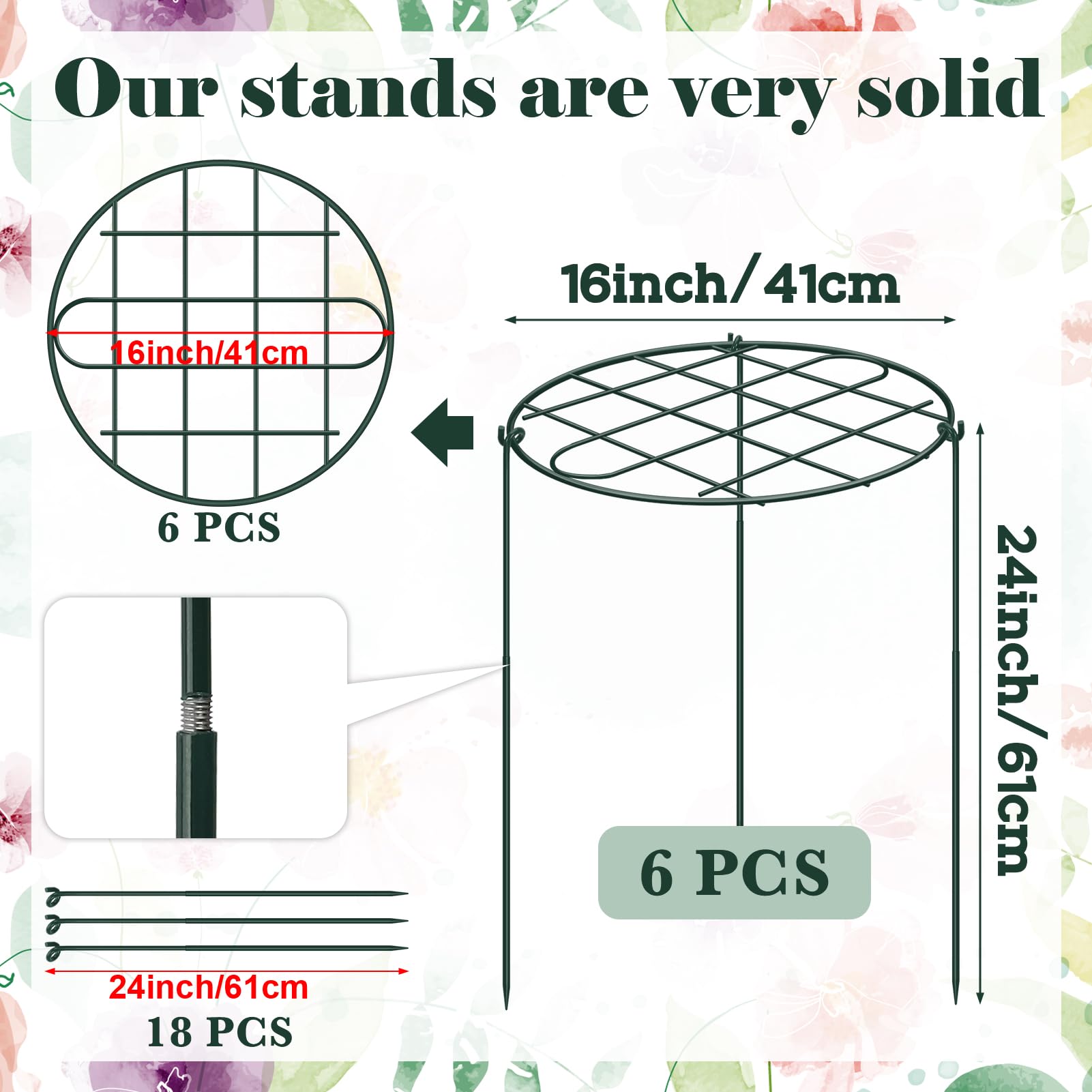 NNG plant cage with three legs for quick, secure setup