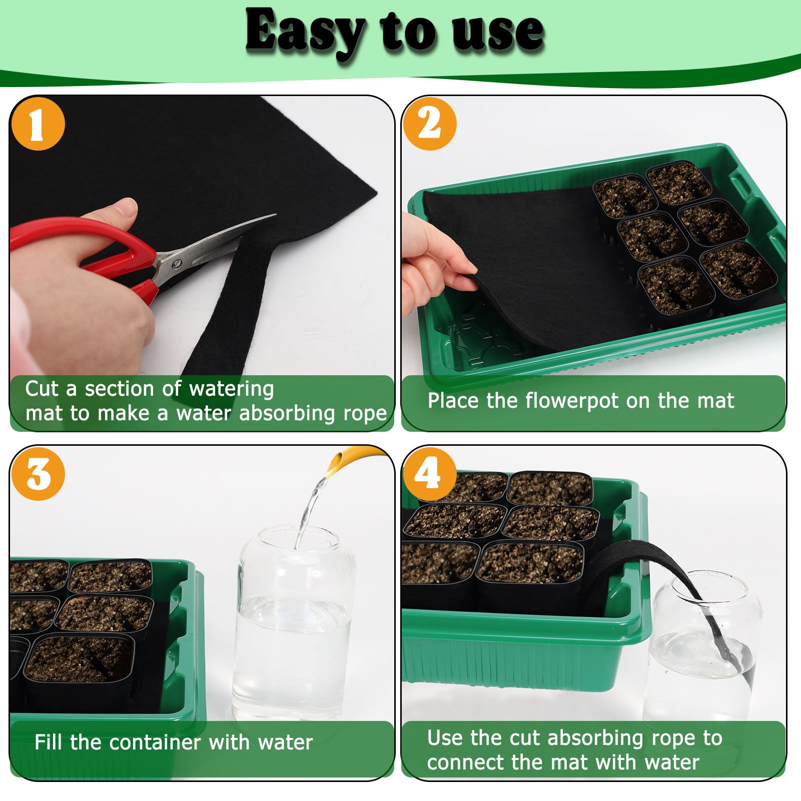 NNG seed-starting capillaries mat provides steady moisture for germination.