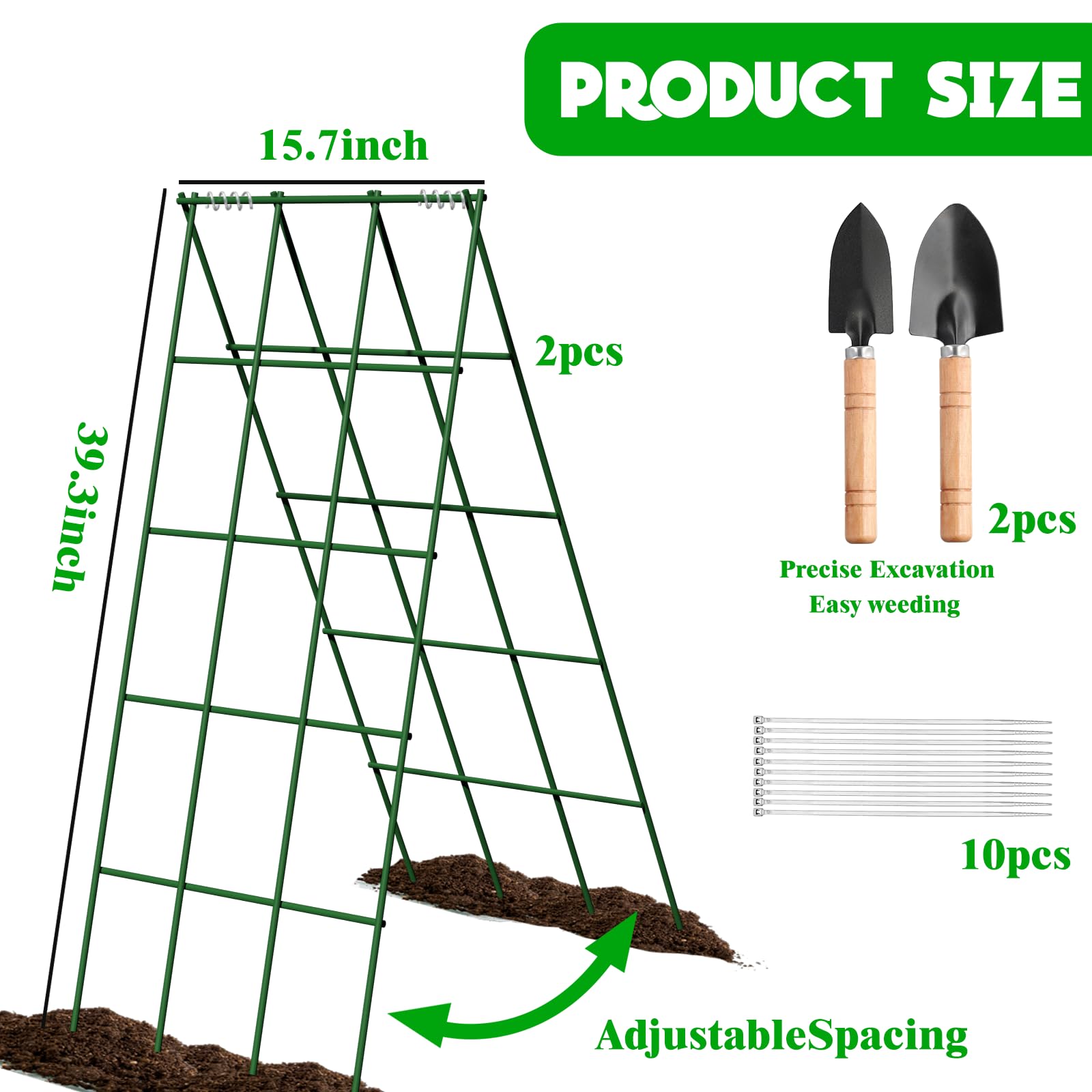 No Assembly Required Cucumber Trellis open grid design promotes airflow and healthier plant growth