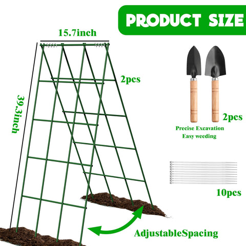 No Assembly Required Cucumber Trellis open grid design promotes airflow and healthier plant growth