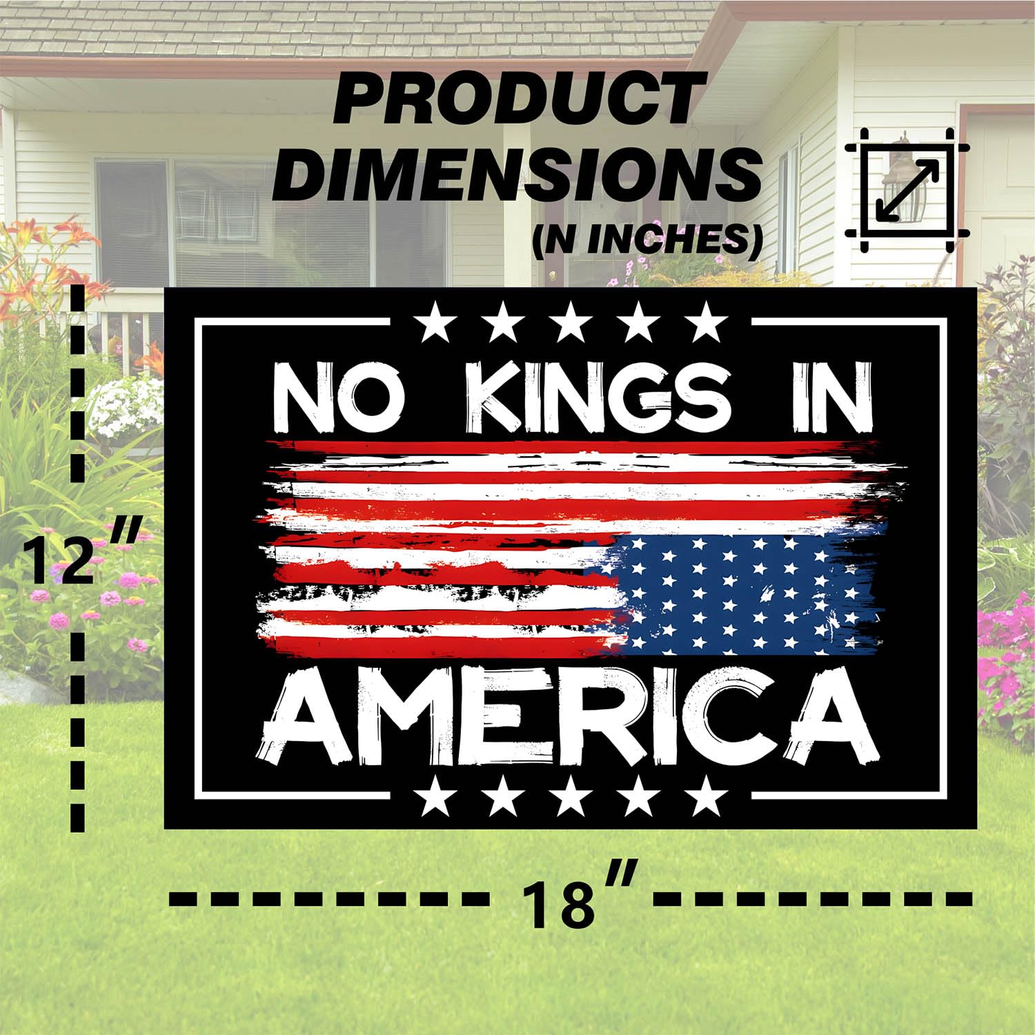 No Kings In America sign outdoor durability withstands rain and sun.
