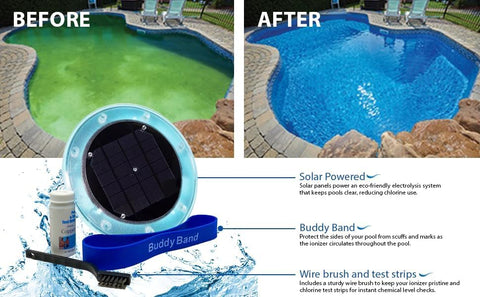 No More Green Original Solar Pool Ionizer lifetime replacement program adds long-term assurance.