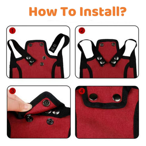 Noamus saddle uses two sturdy buttons to keep the feather protector in place.