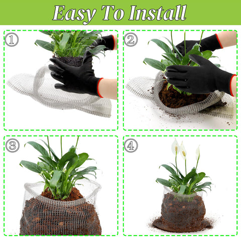 Noamus wrap-around basket makes installation quick around root balls.