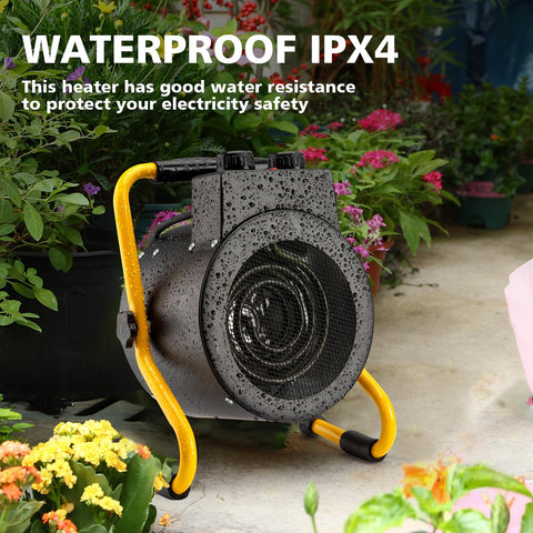 IPX4 splash-proof Noarixa greenhouse heater in damp tent