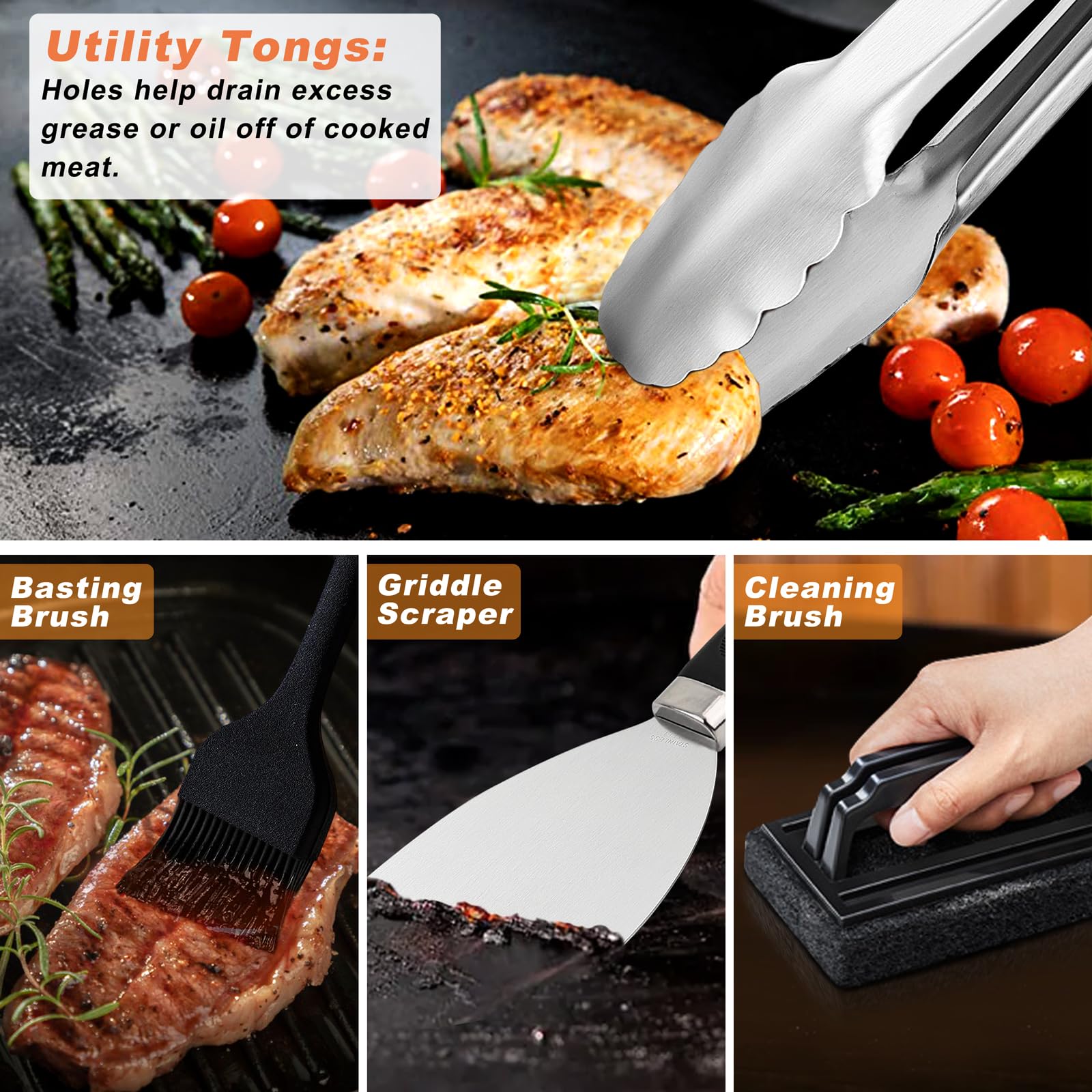 Noble Family round burger press for evenly shaped patties.