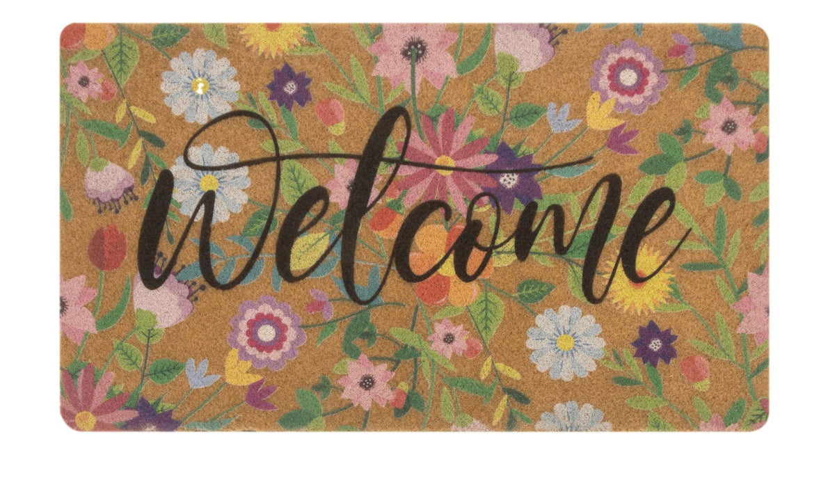 NociHah Spring Welcome Doormat with floral design greets entryways with color.