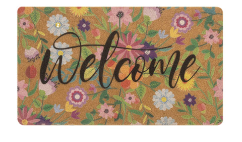 NociHah Spring Welcome Doormat with floral design greets entryways with color.