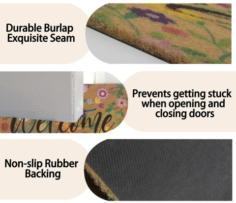 NociHah floral doormat is durable and stain resistant year-round.
