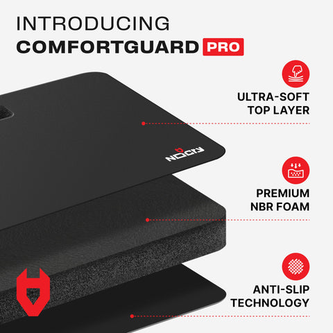 NoCry kneeling pad, side angle, shows thick cushioning for extended comfort.