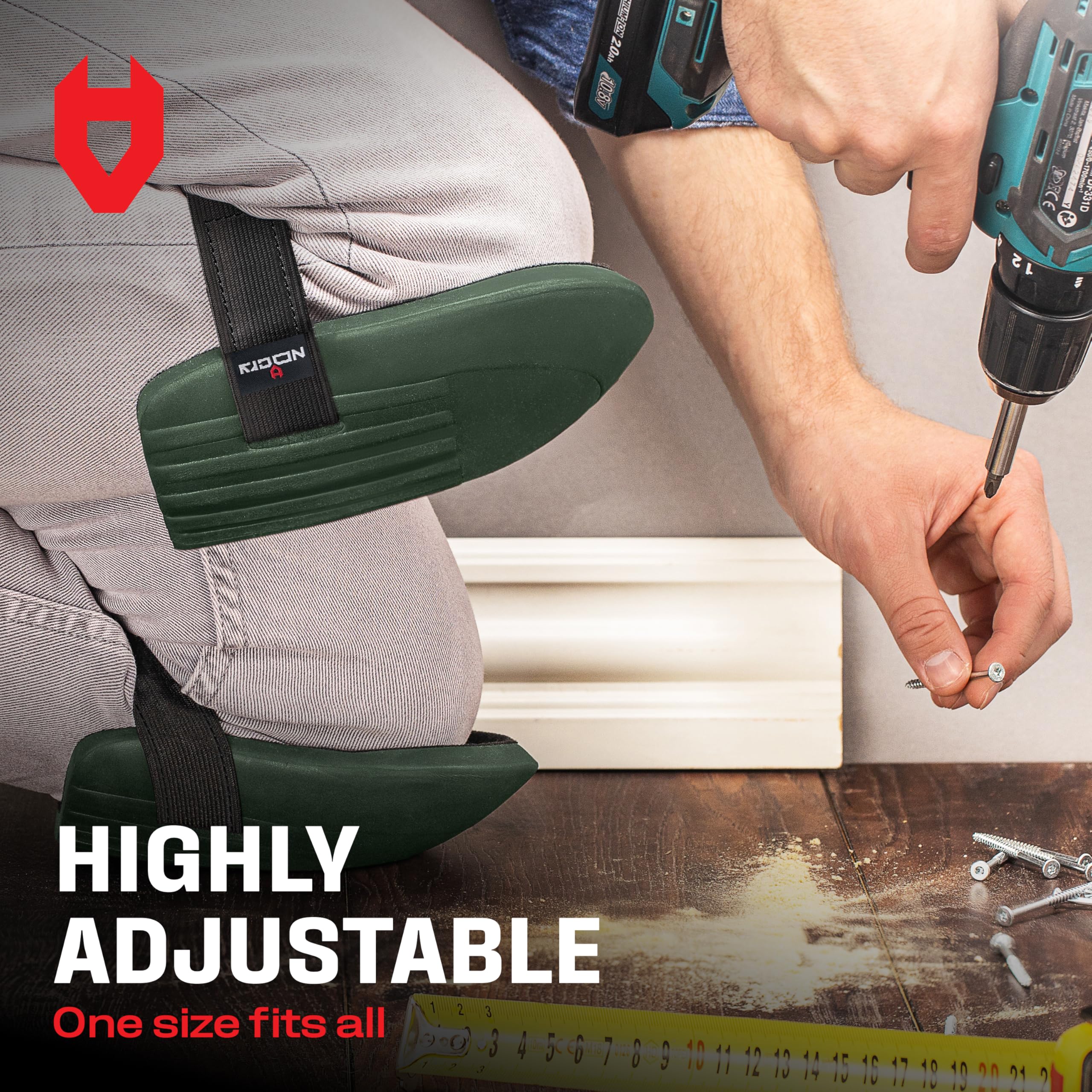 NoCry knee pads suitable for indoor and outdoor use on various surfaces.
