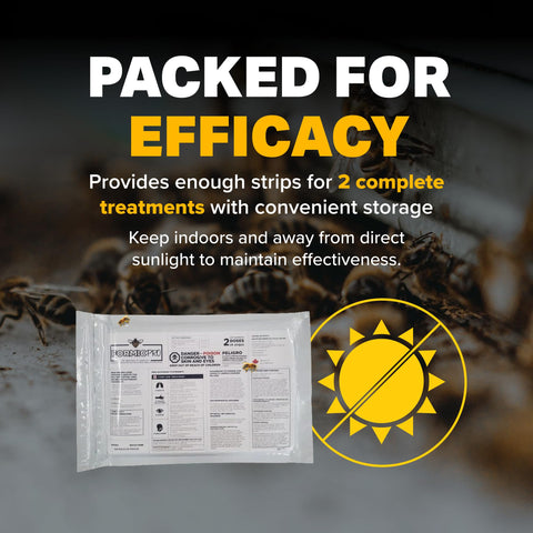 NOD Apiary Formic Pro stored indoors away from sunlight to keep efficacy.