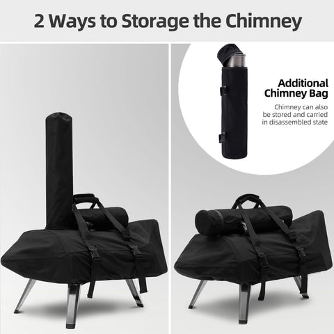 NOELIFE chimney-storage-top-bag stores the chimney securely for travel.