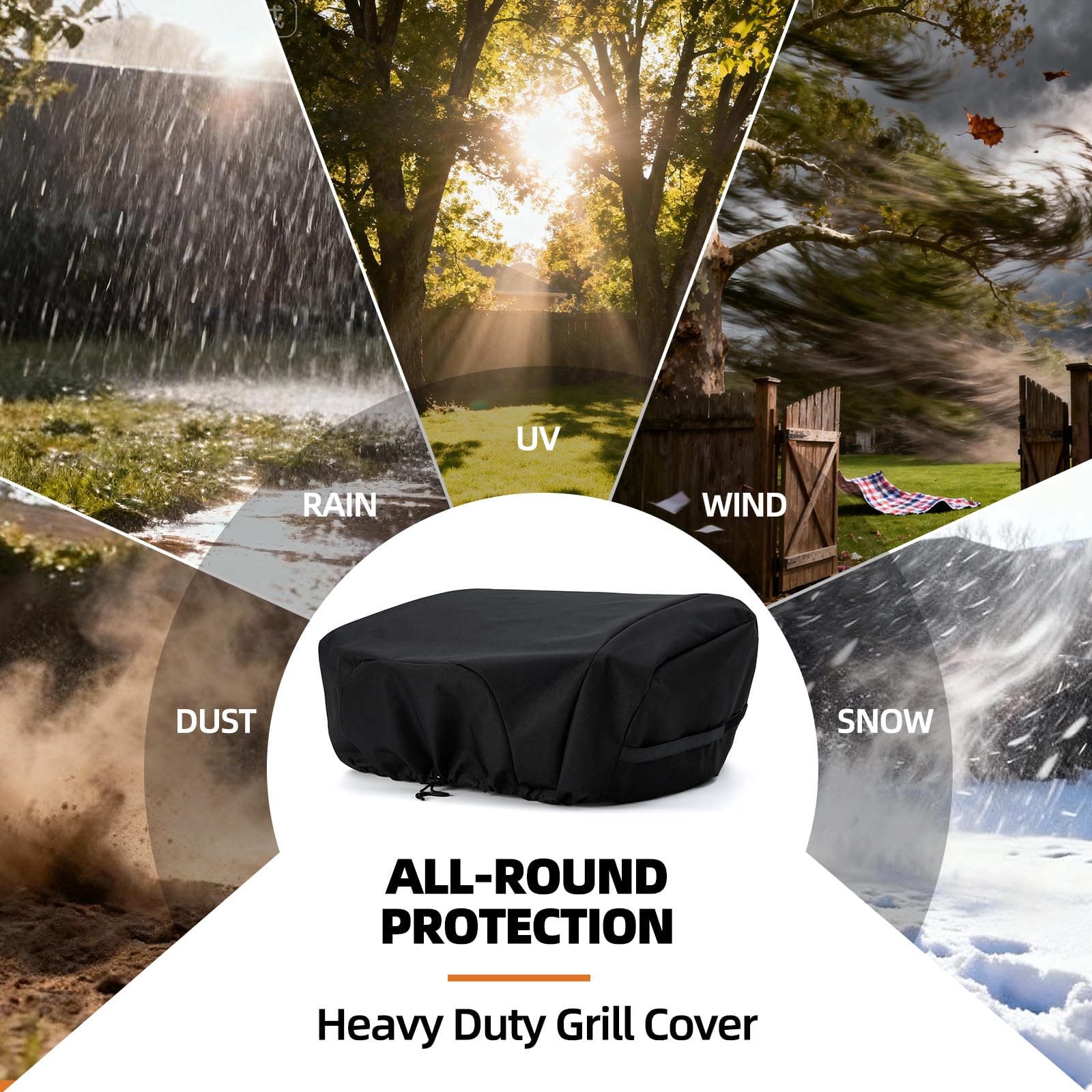 NOELIFE cover shields the propane cylinder from rain and debris