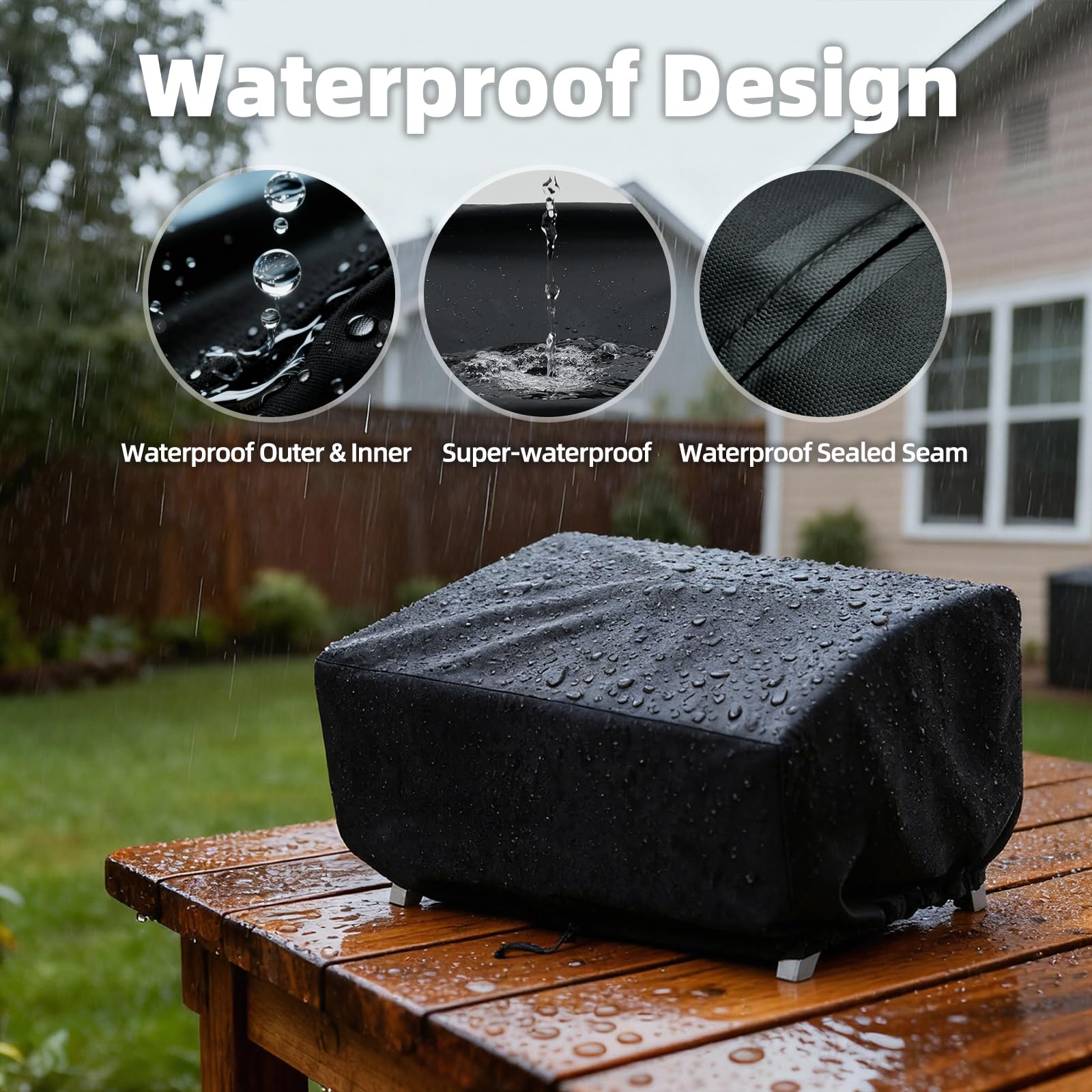 Durable 600D fabric with reinforced stitching protects outdoors.