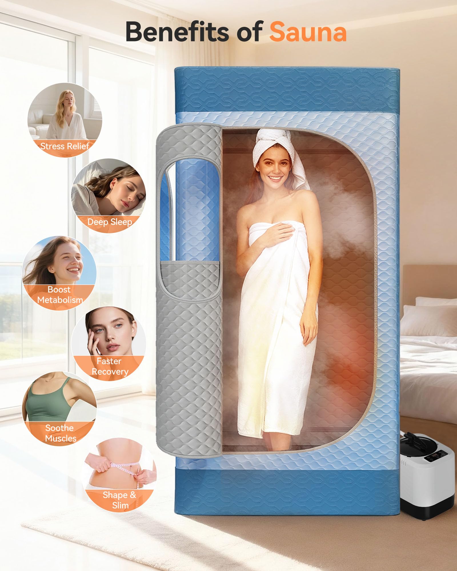 Noerishia home spa use scene conveys privacy and personal wellness benefits.