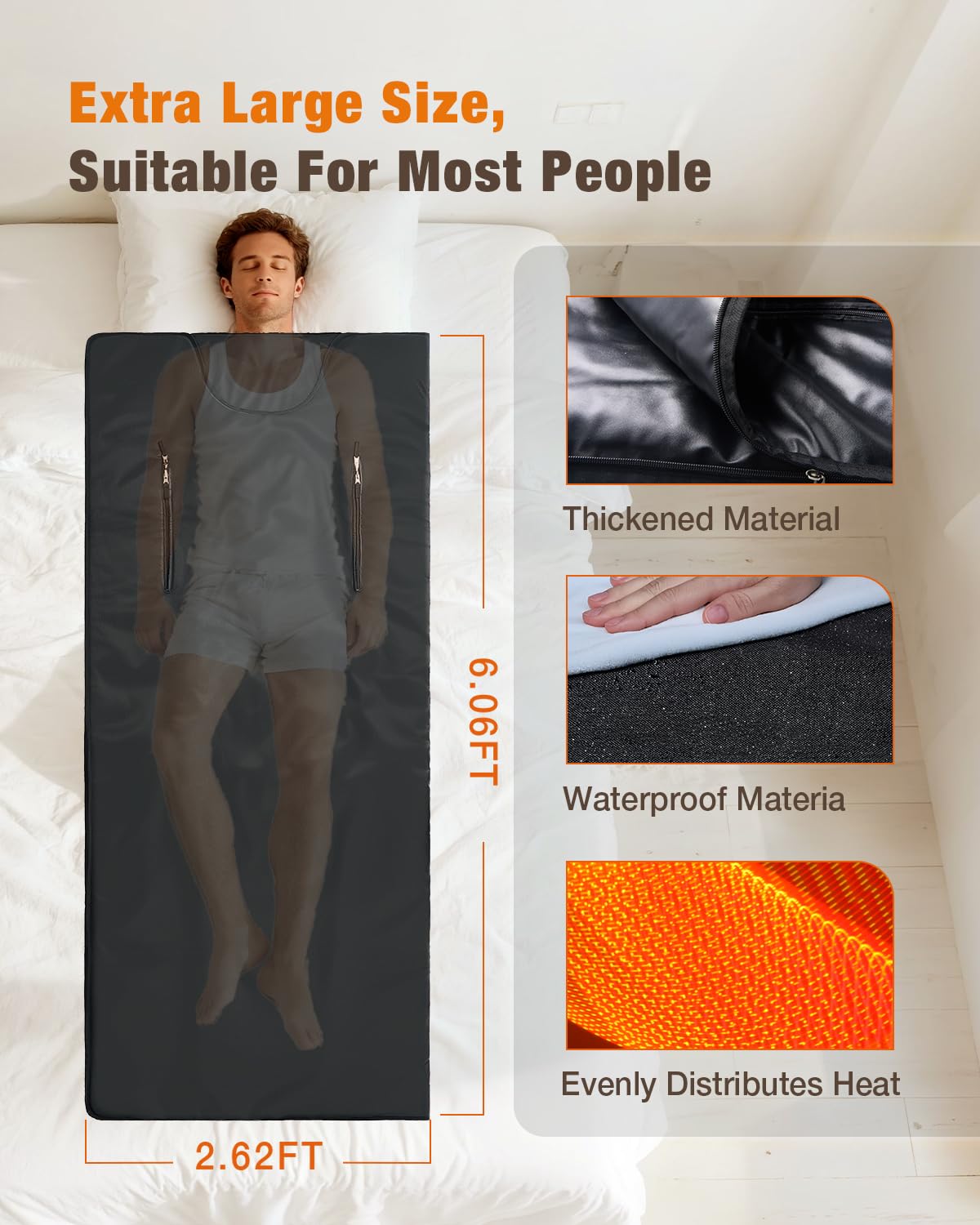 Noerishia portable sauna blanket temperature range 88-158°F for customizable warmth.