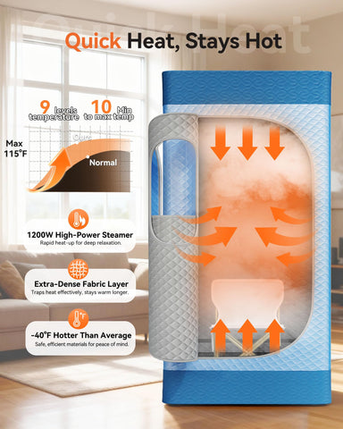 Noerishia steamer operation highlights fast warm-up and continuous mist for relaxation.