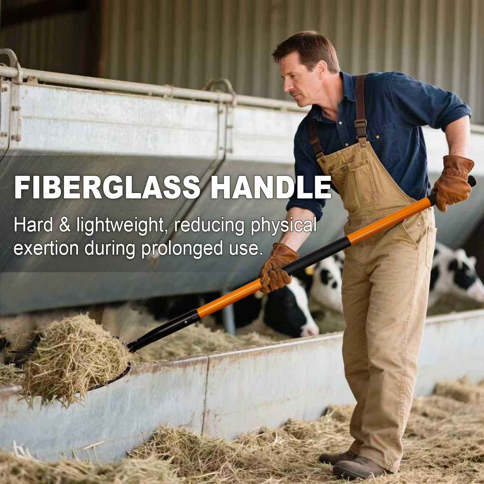 58-inch Nohovu pitchfork extending reach and reducing strain