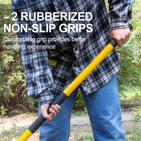 Nohovu shovel at 58-inch length provides comfortable reach and reduced bending.