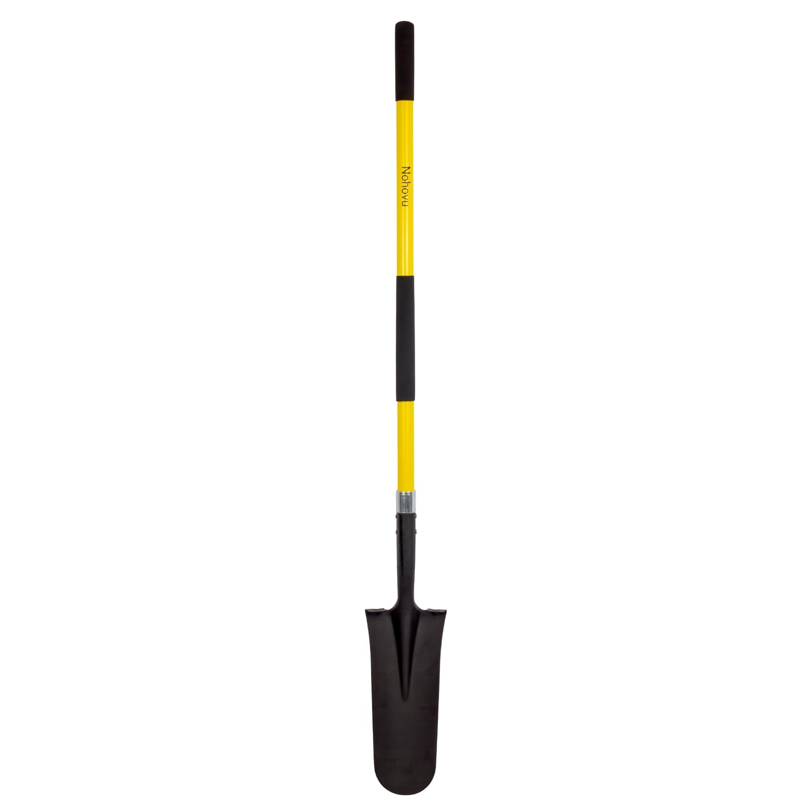 Nohovu shovel blade close-up showing a sharp edge for efficient digging.