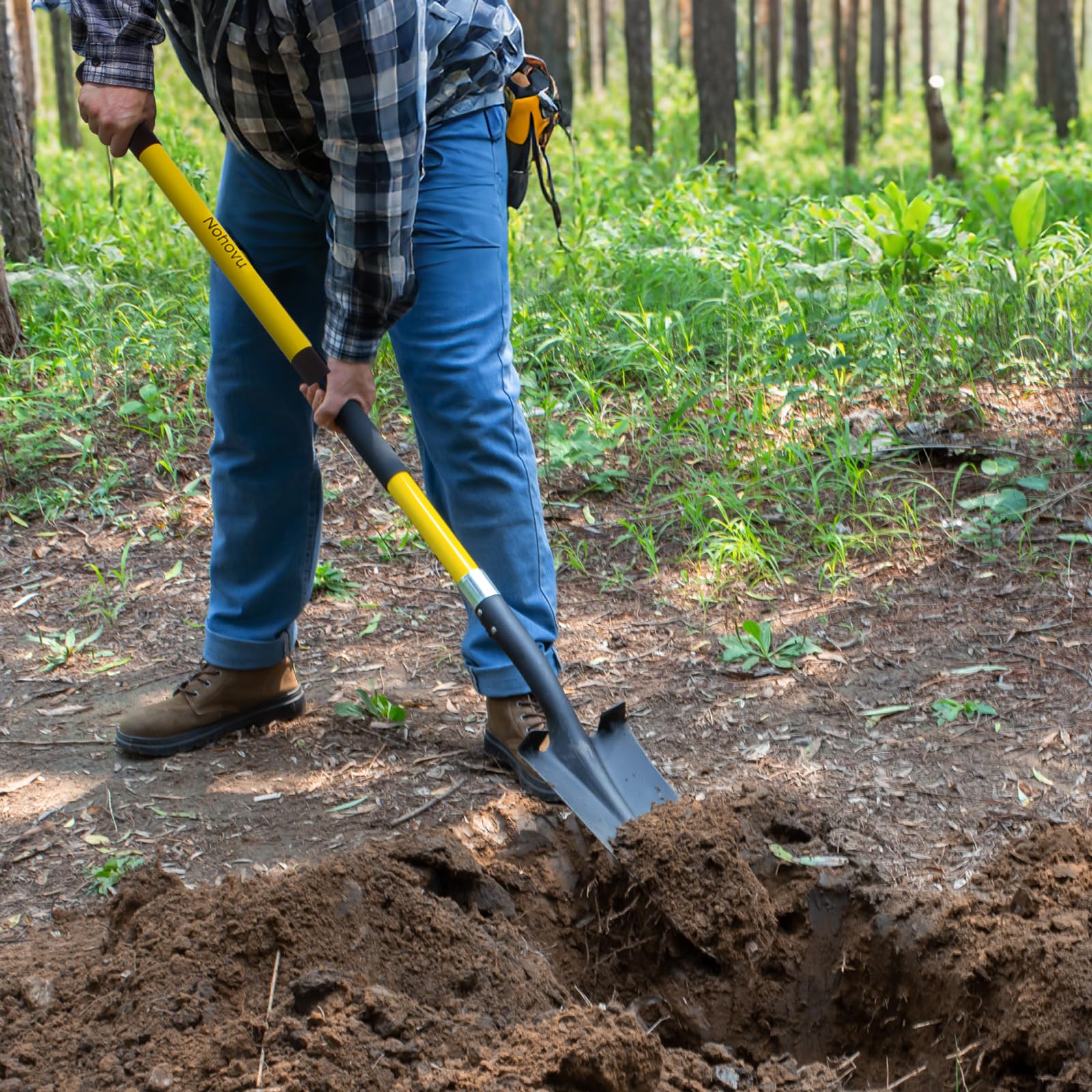 Nohovu shovel in use demonstrates efficient digging and trenching.