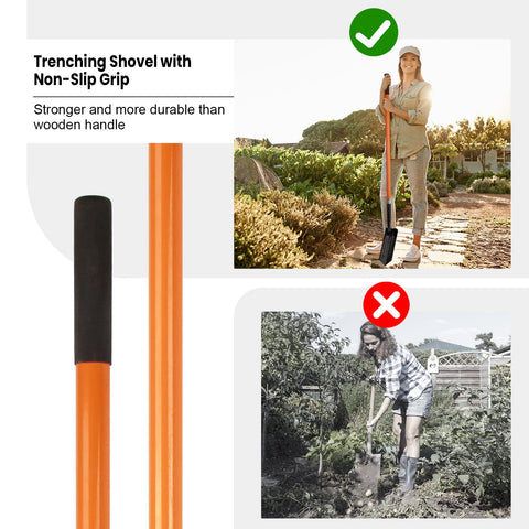Nohovu trench shovel ideal for transplanting and planting in tight garden beds.